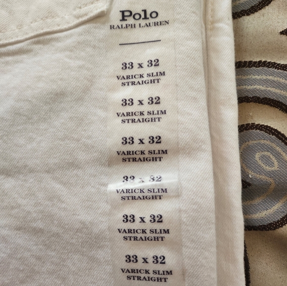 Sold!! POLO RALPH LAUREN VARICK SLIM STRAIGHT FIT MEN'S JEANS WHITE 33X32 NWT! - Picture 4 of 12